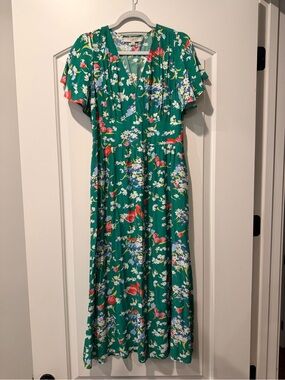 LOFT Green Floral Maxi Dress